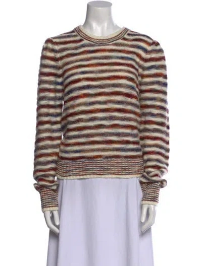 Pre-owned Veronica Beard Striped Scoop Neck Sweater In Neutral