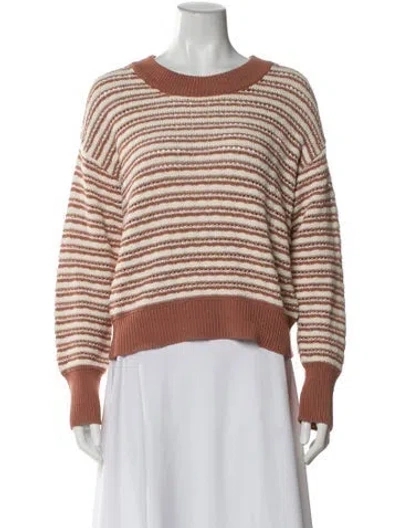 Pre-owned Veronica Beard Striped Scoop Neck Sweater In Neutral