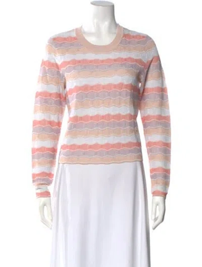 Pre-owned Veronica Beard Striped Scoop Neck Sweater In Neutral