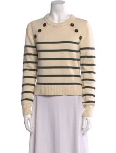 Pre-owned Veronica Beard Striped Scoop Neck Sweater In Neutral
