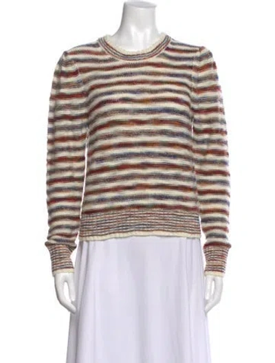 Pre-owned Veronica Beard Striped Scoop Neck Sweater In Neutral