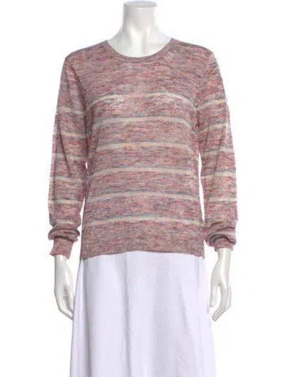 Pre-owned Veronica Beard Striped Scoop Neck Sweater In Pink