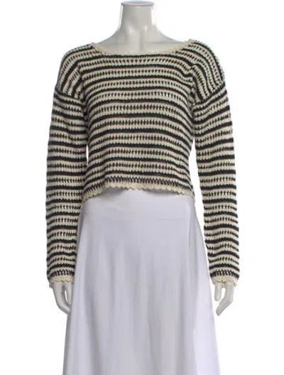 Pre-owned Veronica Beard Striped Scoop Neck Top