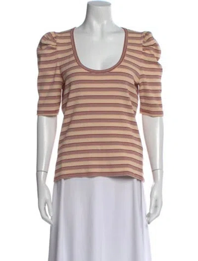 Pre-owned Veronica Beard Striped Scoop Neck Top