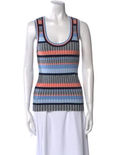 Pre-owned Veronica Beard Striped Scoop Neck Top In Multi