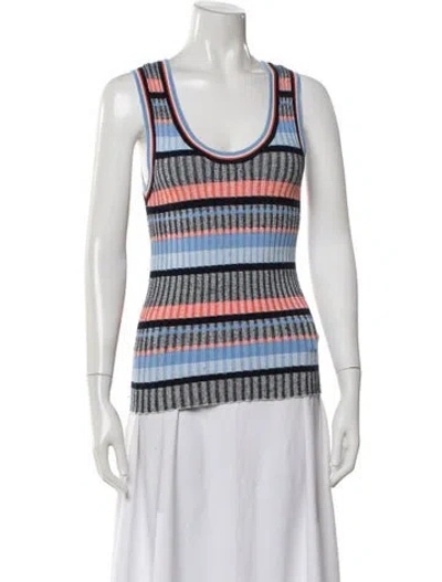 Pre-owned Veronica Beard Striped Scoop Neck Top In Multi