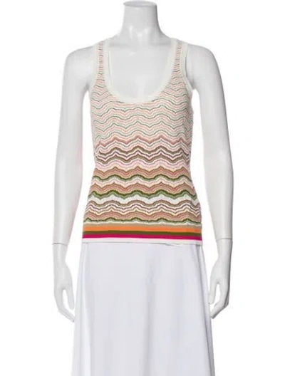 Pre-owned Veronica Beard Striped Scoop Neck Top In Multi