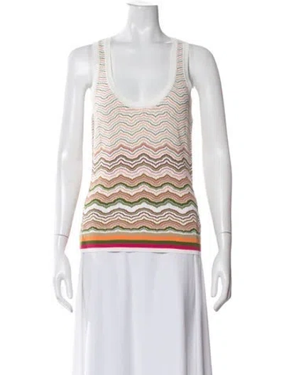 Pre-owned Veronica Beard Striped Scoop Neck Top In Multi