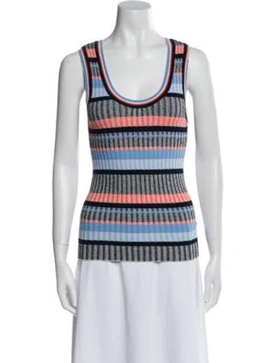 Pre-owned Veronica Beard Striped Scoop Neck Top W/ Tags In Multi