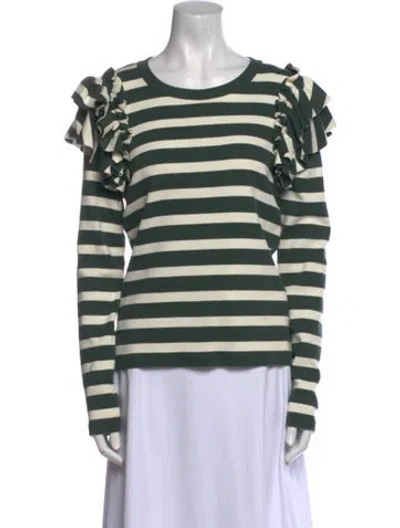Pre-owned Veronica Beard Striped Scoop Neck T-shirt In Multi