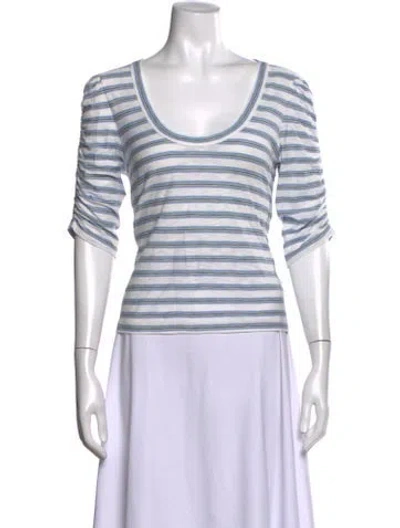 Pre-owned Veronica Beard Striped Scoop Neck T-shirt In Multi