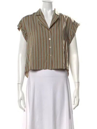 Pre-owned Veronica Beard Striped Short Sleeve Top In Multi