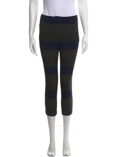 Pre-owned Veronica Beard Striped Skinny Leg Pants In Black