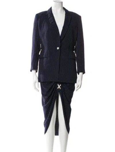 Pre-owned Veronica Beard Striped Skirt Suit In Blue