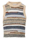 Veronica Beard Jerrel Stripe Crop Sweater Tank In Gray