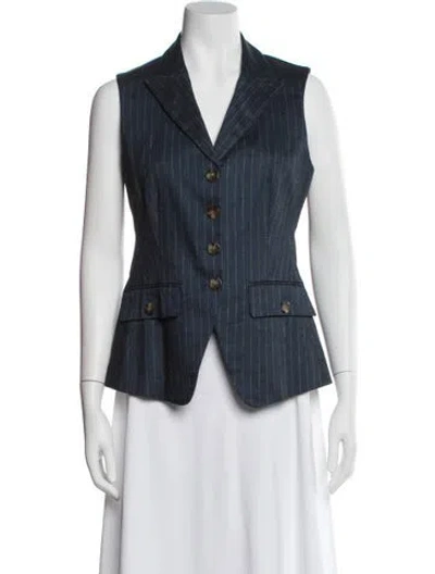 Pre-owned Veronica Beard Striped Sleeveless Top In Blue
