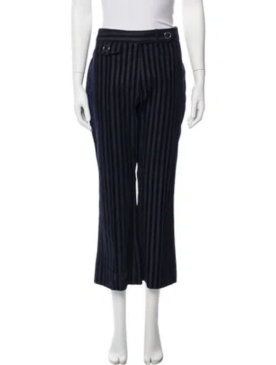 Pre-owned Veronica Beard Striped Straight Leg Pants In Blue