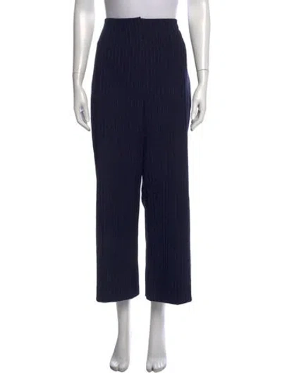 Pre-owned Veronica Beard Striped Straight Leg Pants In Blue