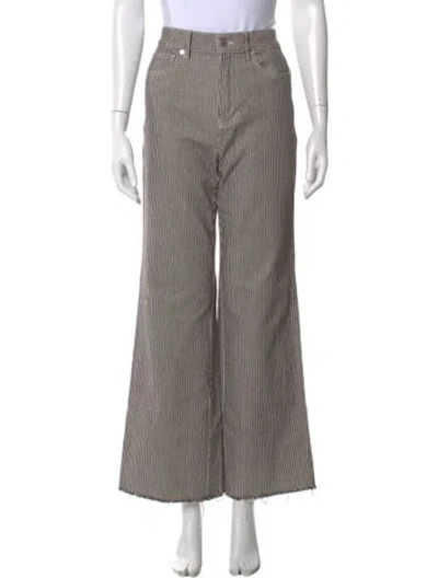 Pre-owned Veronica Beard Striped Straight Leg Pants In Brown