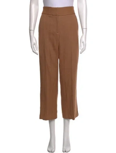 Pre-owned Veronica Beard Striped Straight Leg Pants In Brown