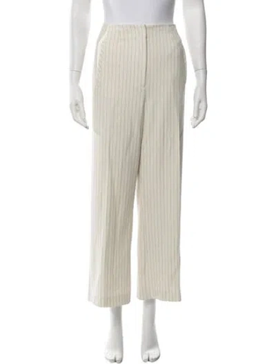 Pre-owned Veronica Beard Striped Straight Leg Pants In Grey