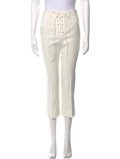 Pre-owned Veronica Beard Striped Straight Leg Pants In Neutral