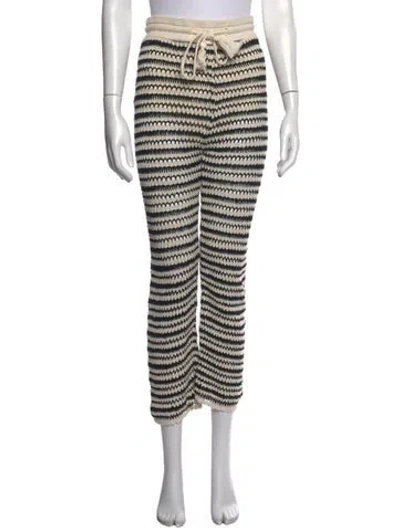 Pre-owned Veronica Beard Striped Straight Leg Pants In Neutral