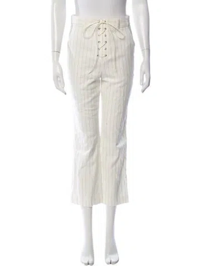 Pre-owned Veronica Beard Striped Straight Leg Pants In Neutrals
