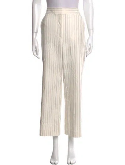 Pre-owned Veronica Beard Striped Straight Leg Pants In Neutrals