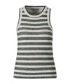 Veronica Beard Jerrel Striped Jacquard-knit Linen-blend Tank In Gray
