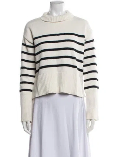 Pre-owned Veronica Beard Striped Turtleneck Sweater