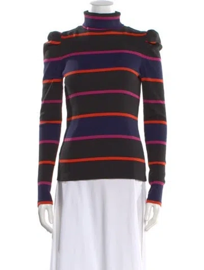 Pre-owned Veronica Beard Striped Turtleneck Sweater