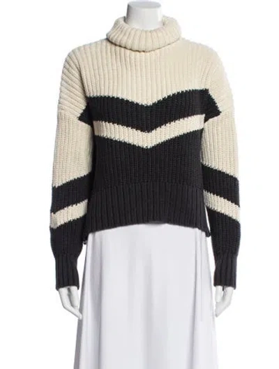 Pre-owned Veronica Beard Striped Turtleneck Sweater In Multi