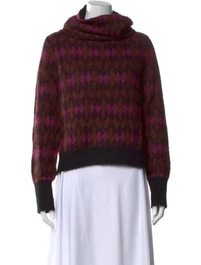 Pre-owned Veronica Beard Striped Turtleneck Sweater In Multi