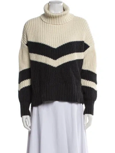 Pre-owned Veronica Beard Striped Turtleneck Sweater In Multi