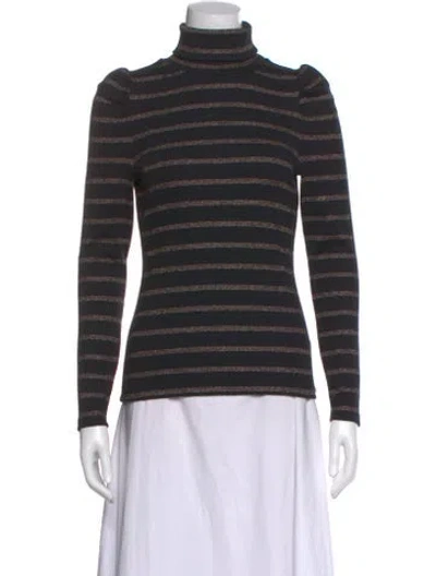 Pre-owned Veronica Beard Striped Turtleneck Sweater In Multi