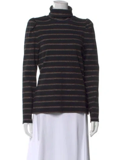 Pre-owned Veronica Beard Striped Turtleneck Sweater In Multi