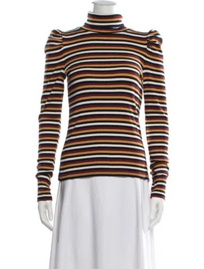 Pre-owned Veronica Beard Striped Turtleneck Sweater In Multicolor