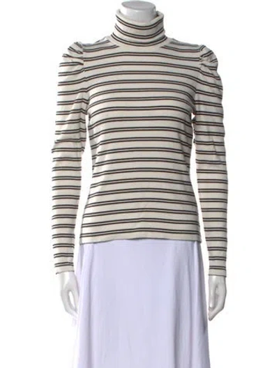 Pre-owned Veronica Beard Striped Turtleneck Top
