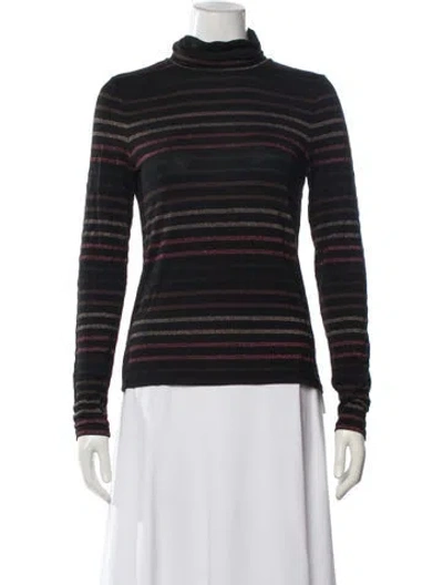 Pre-owned Veronica Beard Striped Turtleneck Top In Multi