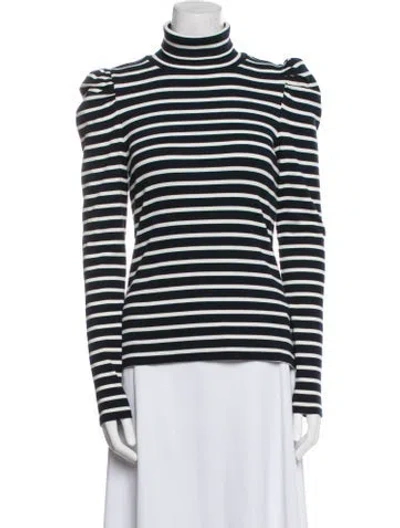 Pre-owned Veronica Beard Striped Turtleneck Top In Multi