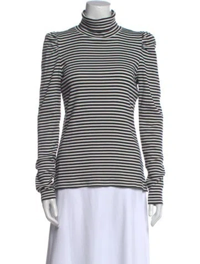 Pre-owned Veronica Beard Striped Turtleneck Top In Multi