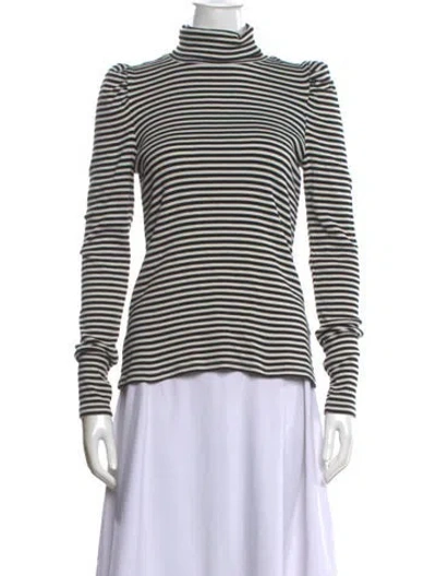 Pre-owned Veronica Beard Striped Turtleneck Top In Multi