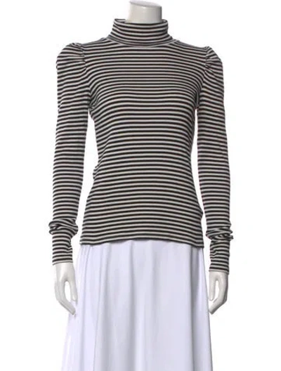 Pre-owned Veronica Beard Striped Turtleneck Top In Multi