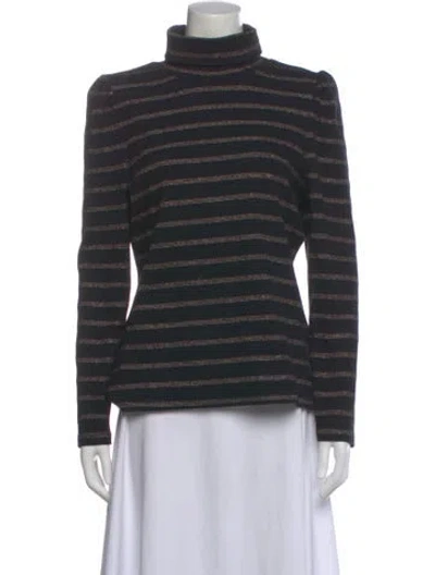 Pre-owned Veronica Beard Striped Turtleneck Top In Multi