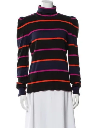 Pre-owned Veronica Beard Striped Turtleneck Top In Multi