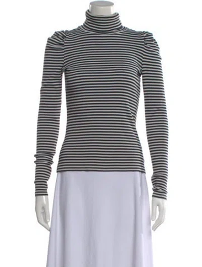 Pre-owned Veronica Beard Striped Turtleneck Top In Multi
