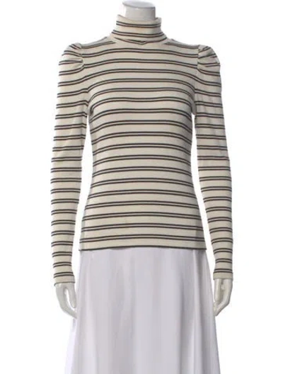 Pre-owned Veronica Beard Striped Turtleneck Top In Multi