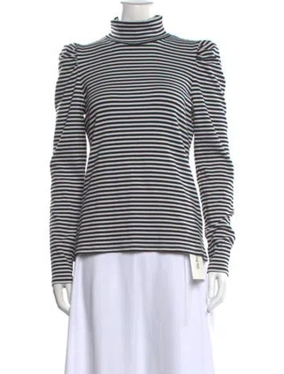 Pre-owned Veronica Beard Striped Turtleneck Top In Multi