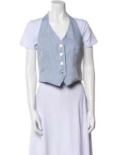 Pre-owned Veronica Beard Striped Vest In Blue